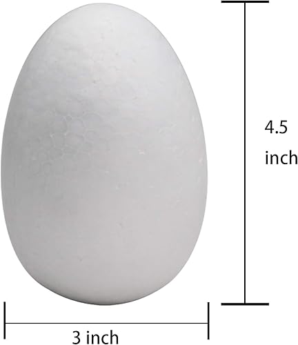 Miniatura 2 de Crafare Paquete de 10 huevos blancos de espuma para manualidades de 4.5 pulgadas, suaves para Pascua, Navidad, vacaciones, manualidades,