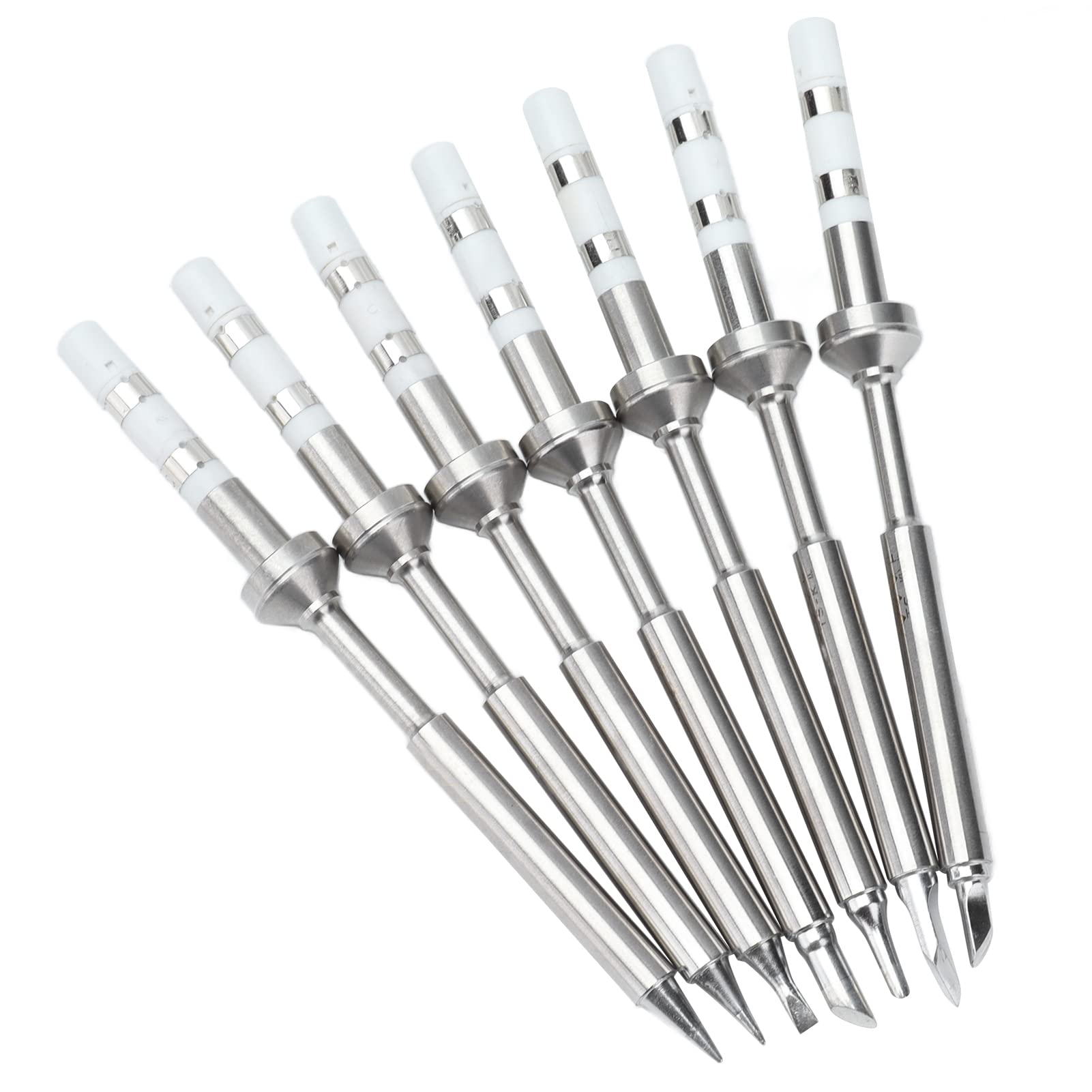 Zestaw wymiennych grotów lutowniczych TS100 |7 szt. oryginalnych, inteligentnych grotów do spawania/elektroniki/majsterkowania |Stal nierdzewna 304, szybko nagrzewająca się,