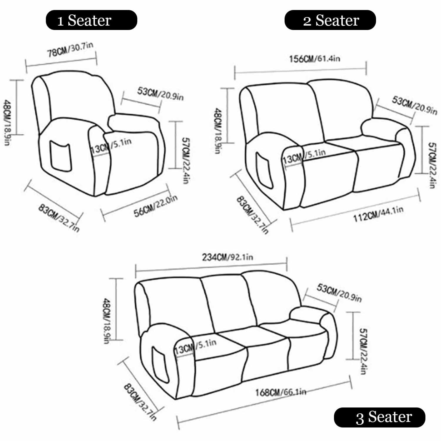 Pokrowce na elektryczne fotele na leżanki 1/2/3 – rozciągliwy pokrowiec z ochraniaczem na sofę, na fotele, niezbędne akcesoria do salonu (A 1-osobowa 4 szt.)