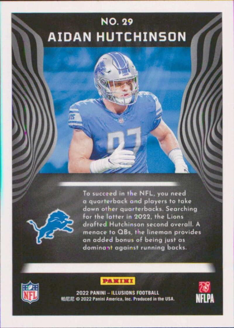 2022 Panini Illusions #29 Aidan Hutchinson RC Rookie Detroit Lions NFL Football Trading Card