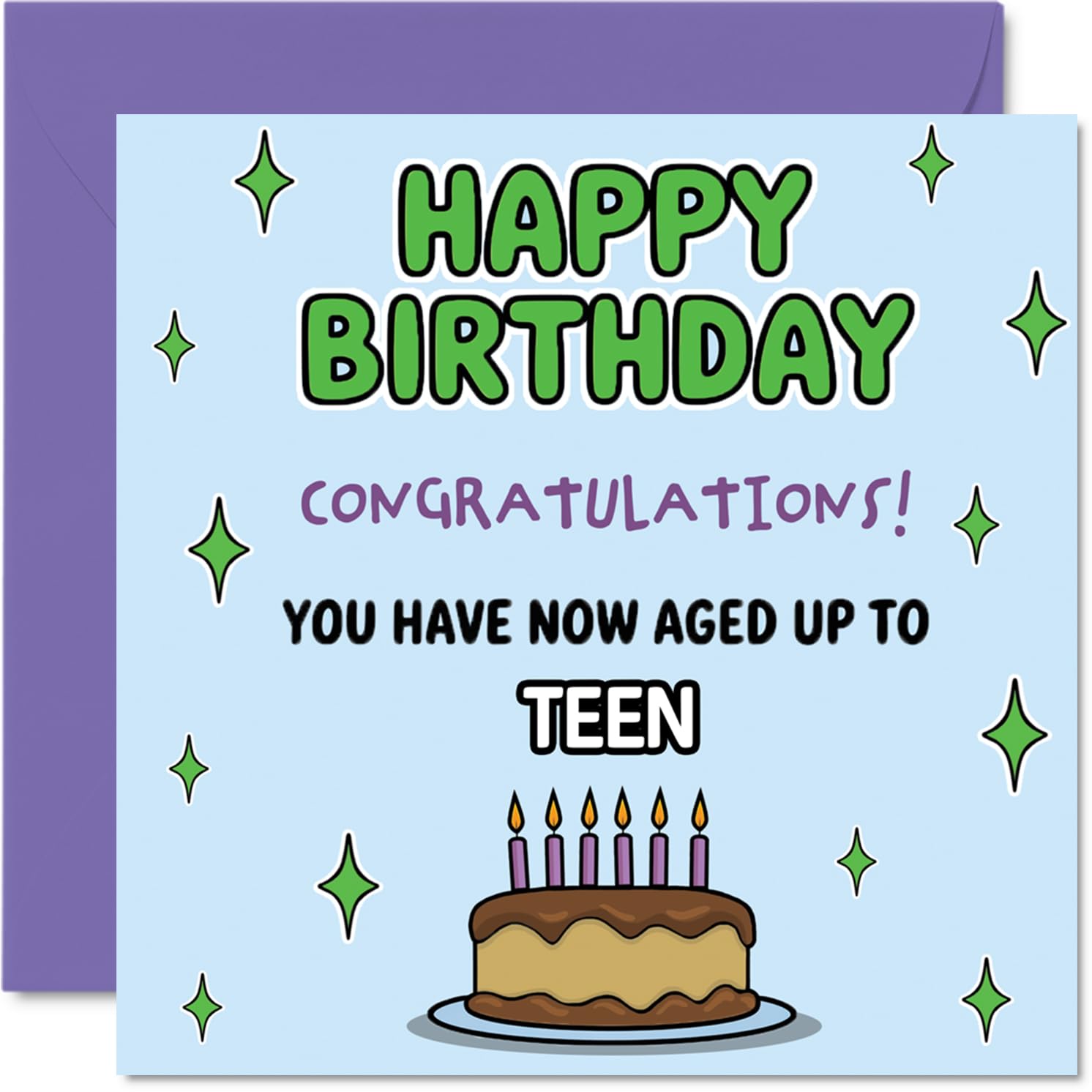 Teenager Birthday Card for Men Women - Aging Up - Happy Birthday Card for Son Daughter Sister Brother, 145mm Bday Greeting Cards