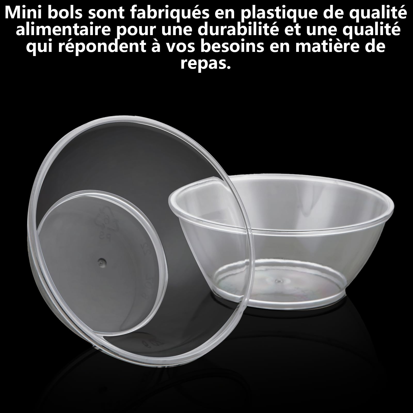 Ciotoline Plastica Trasparente - 40 Pezzi, 150 Ml, Per Dessert, Salse, Finger Food