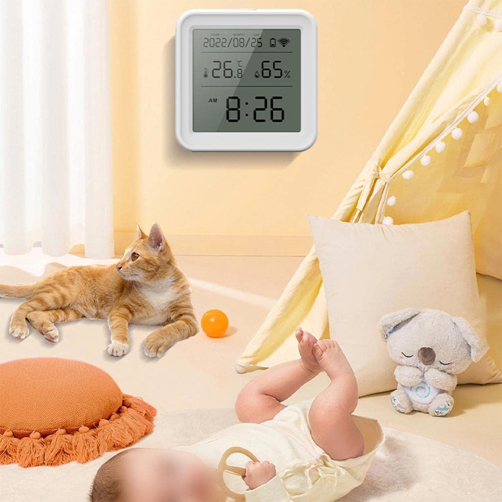 DAZZLEEX Lot de 6 thermomètres hygromètres intelligents WiFi pour intérieur avec capteur de température WiFi