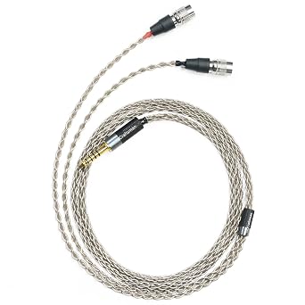 6N Single Crystal Silver Upgrade Headphone Cable for Dan Clark Audio AEON 2, AEON 2 Noire/Closed, Stealth, Expanse, E3, Noire X, Ether C Flow, Ether 2 4.4mm Plug