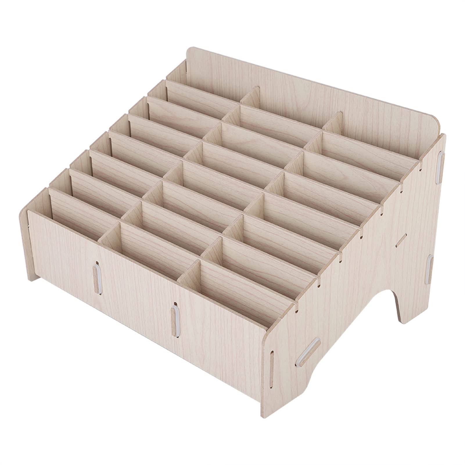 Organizador Teléfonos Móviles 24 Compartimentos Caja Almacenamiento Multifuncional Madera