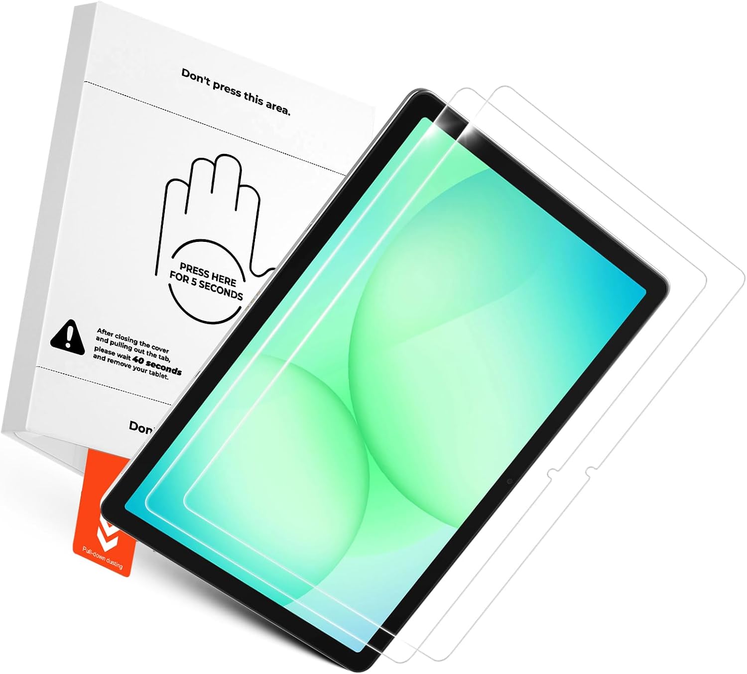 KCT 2 Pack Tempered Glass Screen Protector for Samsung Galaxy Tab A11 Plus/Tab A9 Plus, Bubble-free Installation Tray for Tab A11+ / A9+, HD Clear, High Sensitivity