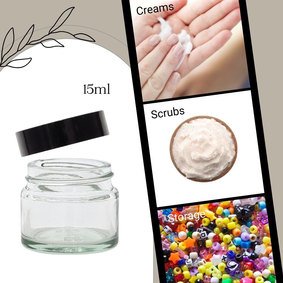 Elegant and Durable 15ml Clear Glass Jars with Airtight Lids, Perfect for Candlemaking Storage, DIY Beauty and Gifting - Image 4