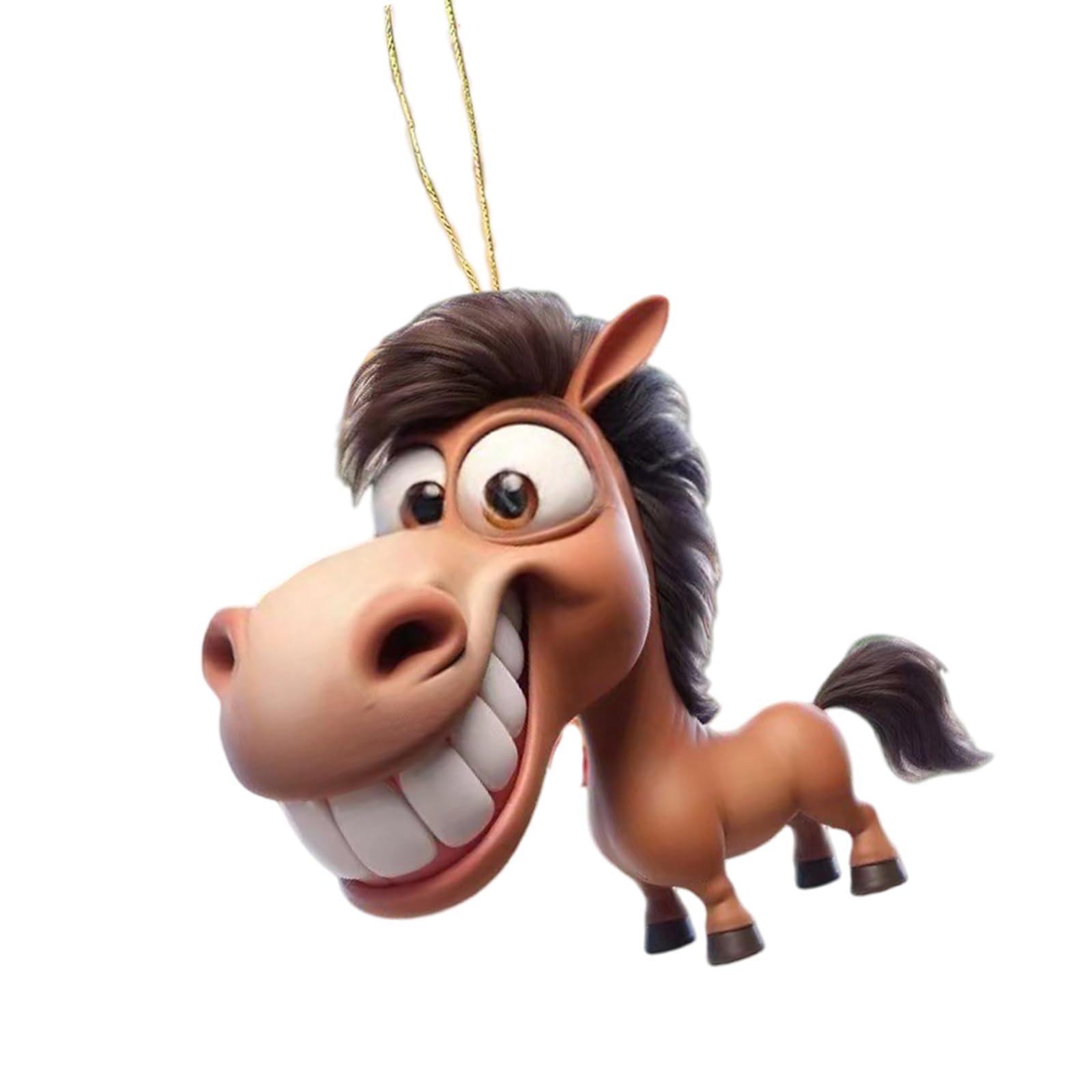 Jazuaiao Playful Cartoon Horse 2D Acrylic Ornament for Automotive Rearview Decoration Couple Friendly Accessory Hanging Car Decoration