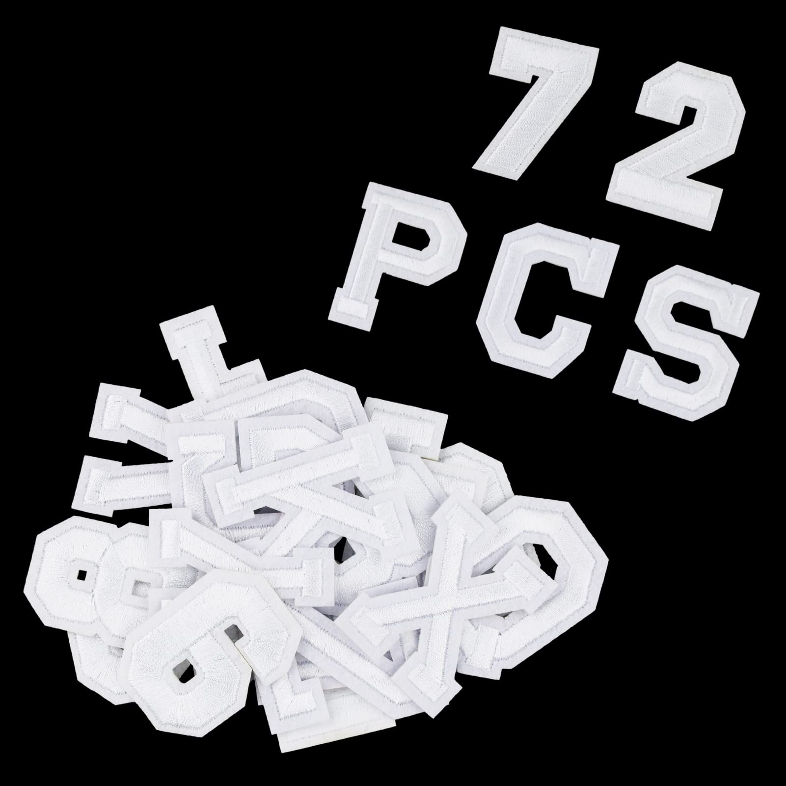 Lot De 72 Patchs Lettres Et Chiffres Thermocollants - Alphabet De A à Z + 0-9 - Déco Vêtements