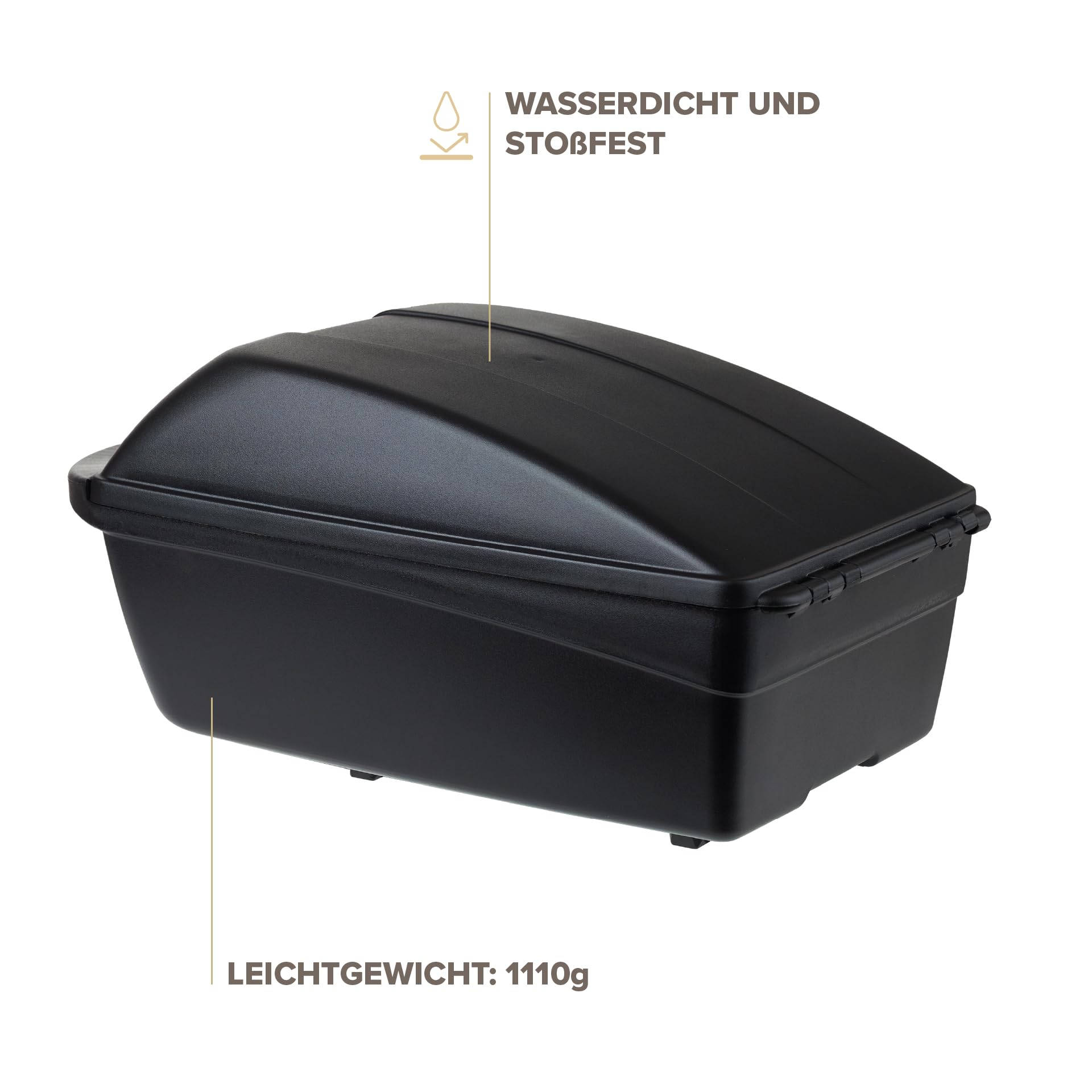 POLISPORT 8870100002 – 11L Hinterrad-Fahrrad-Topcase, abschließbar und wasserdicht, robuster Gepäckkoffer für Fahrräder, passend für MIK & MIK-HD SnapLock, schwarz