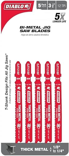 Miniatura 2 de Diablo Hojas de sierra caladora bimetálicas para metal grueso - 3-5/8", 12 TPI, paquete de 5 - DJT121BF5