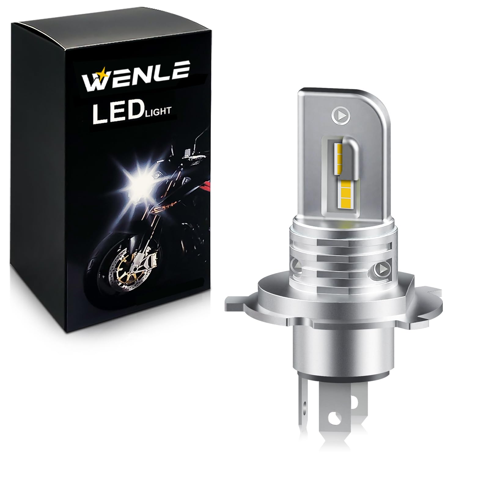 Amazon | WENLE 超小型サイズ 爆光 H4/H19 バイク led ヘッドライト