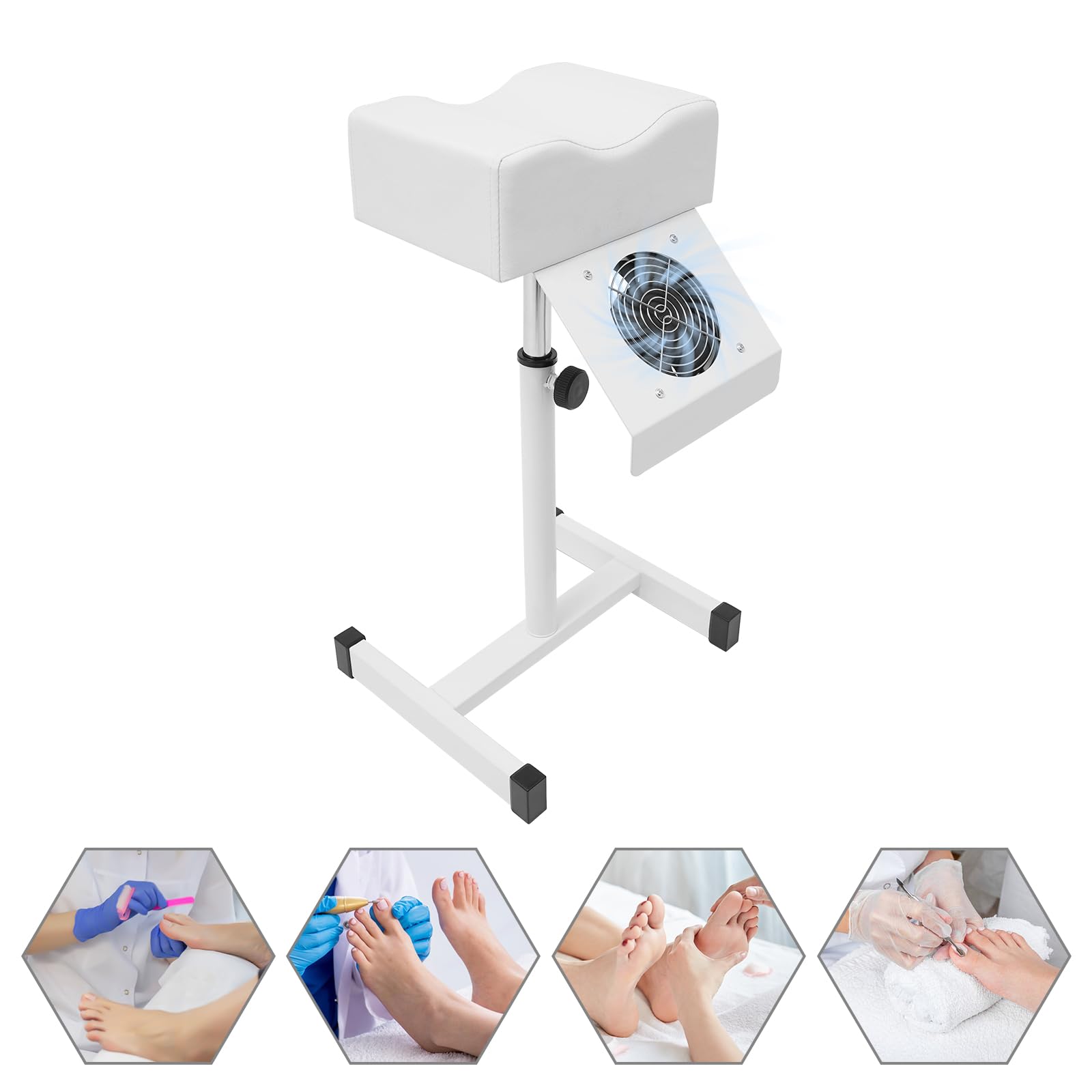 Mobile Pediküre Stuhl Fußpflegestuhl mit Absaugung Höhenverstellbar Pediküre Stuhl Fußpflege Salon Hocker Höhenverstellbar Beinstütze Fußstütze Fußpflege, Beinauflage für Beinstütze Schönheitssalon
