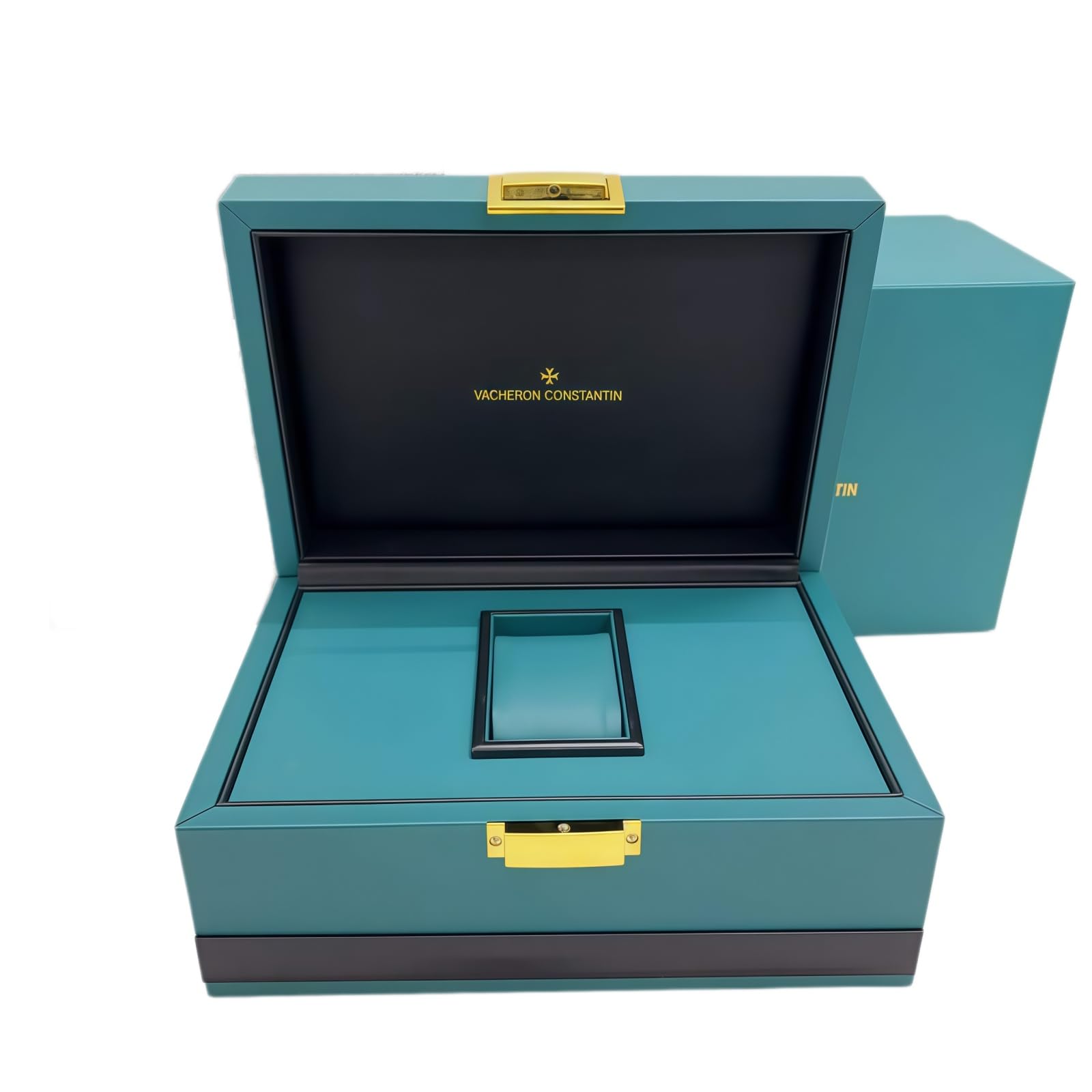 Caja Presentación Reloj Texturizada Verde Profundo Colección Organizador Forro Suave Estuche Protector 24.5cm Set para Vacheron Constantin