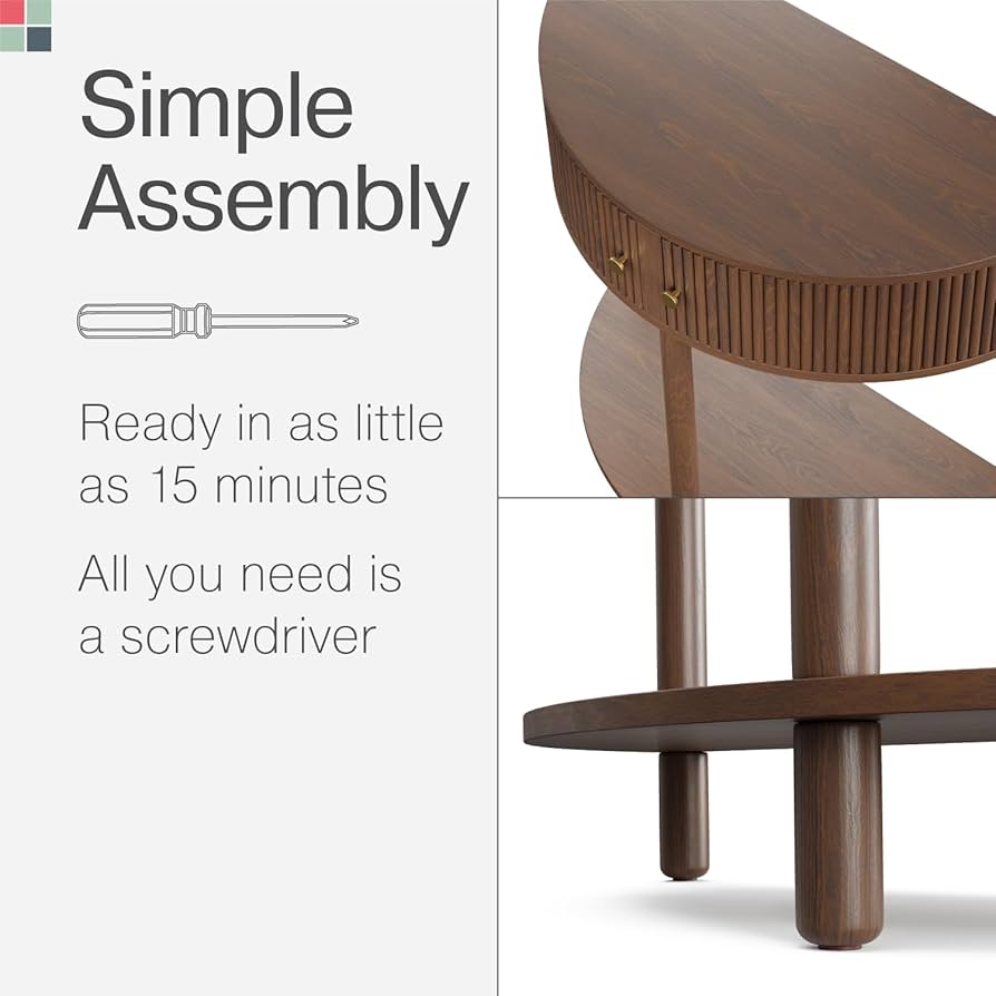 米国 HEKMAN ファニチャー 象嵌細工 ハーフムーン型コンソール