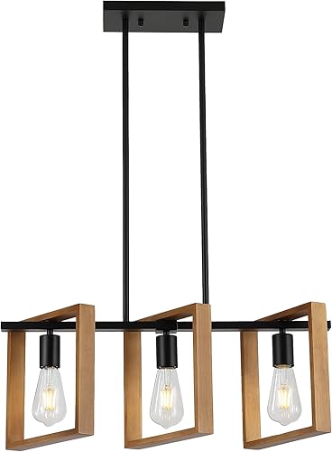 Miniatura 15 de 9MMML Iluminación de isla de cocina de 41.5", accesorios de luz de 5 luces para comedor, candelabros rústicos de granja de altura ajustable en