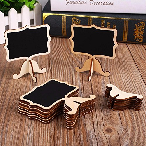 20 Pcs Wood Mini Chalkboard Signs With Support Easels, Place Cards, Small Rectangle Chalkboards Blackboard For Weddings, Birthday Parties, Table Numbers, Message Board Signs And Event Decorations #TOP5