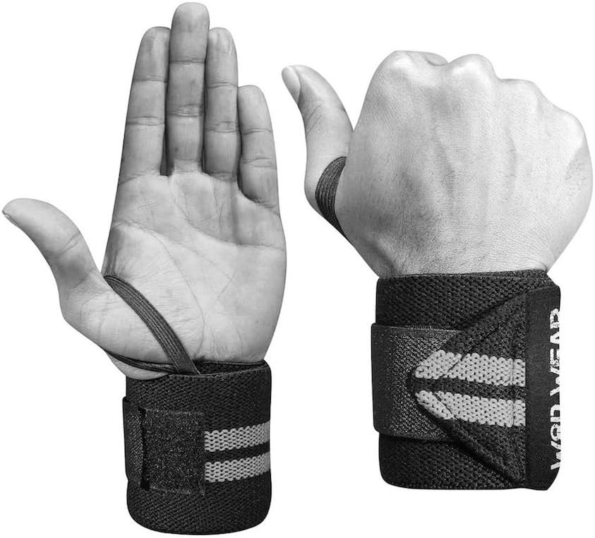 Elastic Wrist Wraps for Powerlifting, Strength Training, Bodybuilding, Cross Training, Olympic Weightlifting, Yoga Support - One Size Fits All