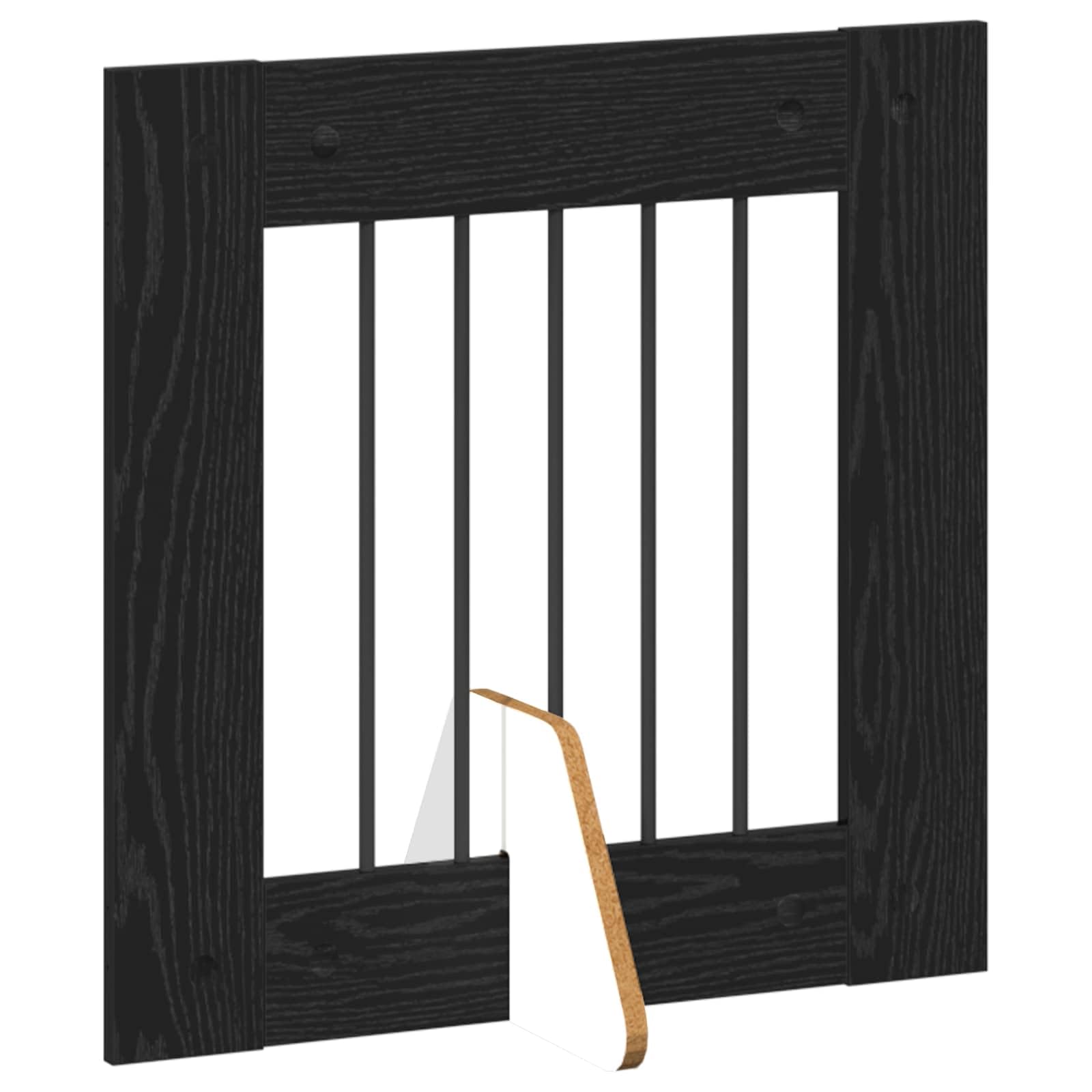 Puerta para perros con soporte de madera de roble negro, 60 x 60 cm, 2 unidades, plegable y ahorra espacio, para uso en interiores como barrera y protección en el salón