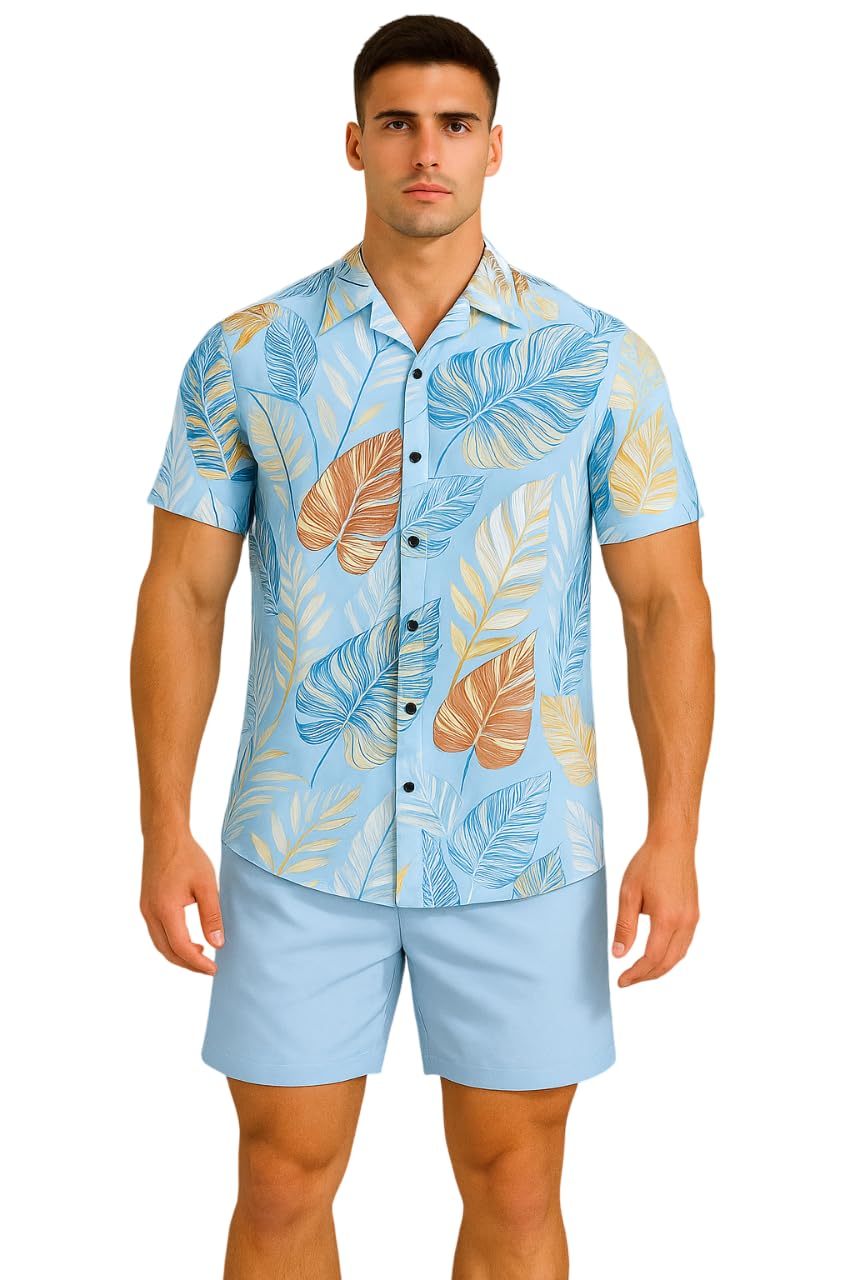 Men's Nightwear || Mens Printed Night Suits || Night Suit Co-Ord Set for Mens Blue-picture-24