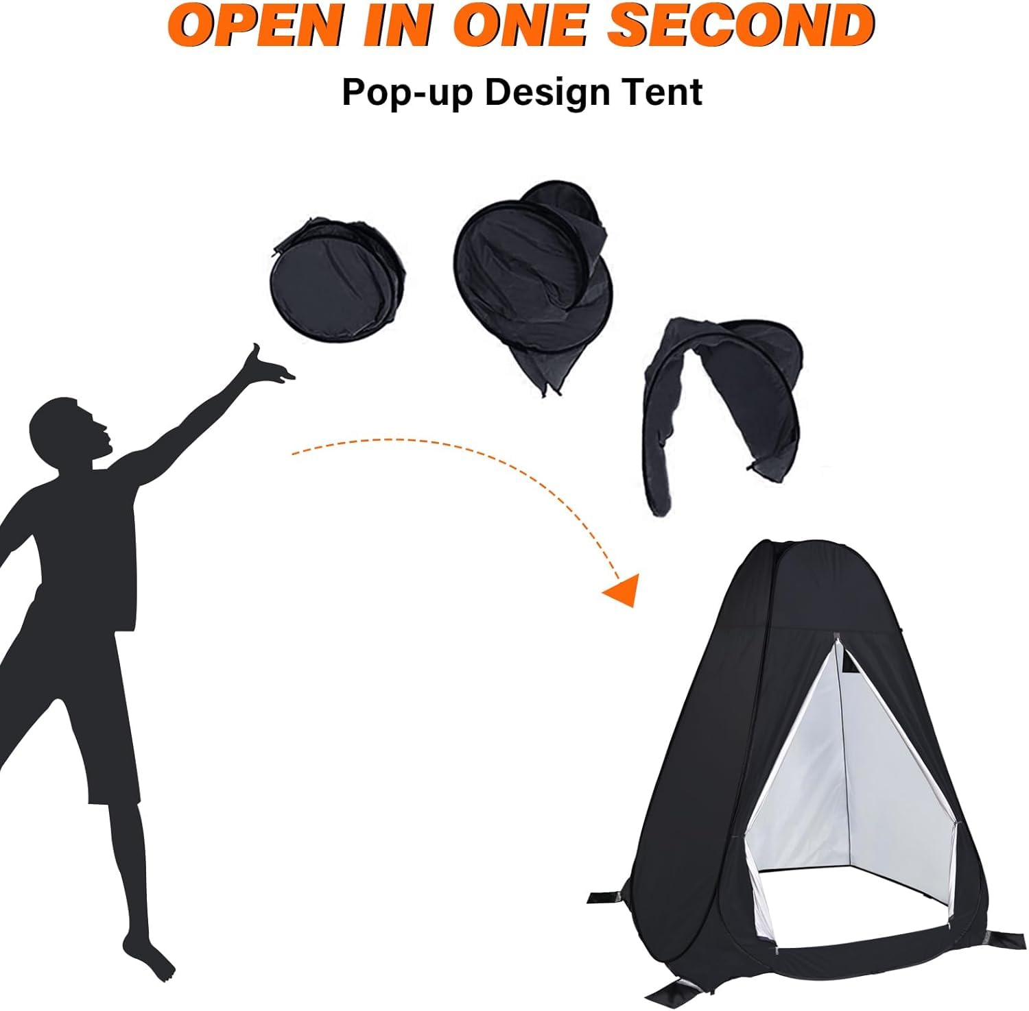 Tente de douche, camping, tente de toilette pop-up pour 2 personnes, vestiaire, toilettes mobiles, portable, camping, grande cabine de douche, tente de toilette pliable pour l'extérieur