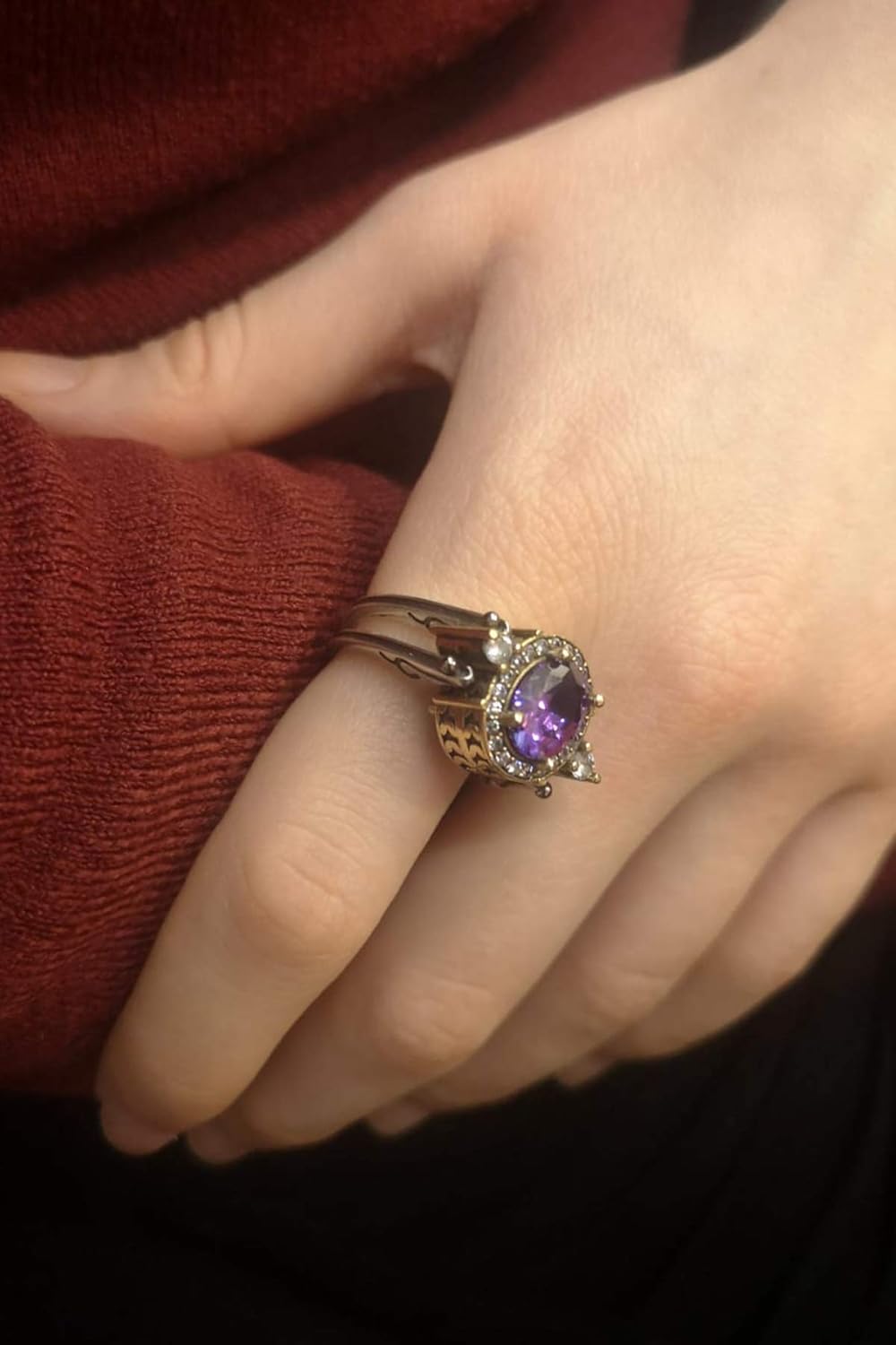 Two Oval-Cut Gemstones Reversible 925 Sterling Silver Handmade Ring for Women – Premium Quality 2-in-1 Design