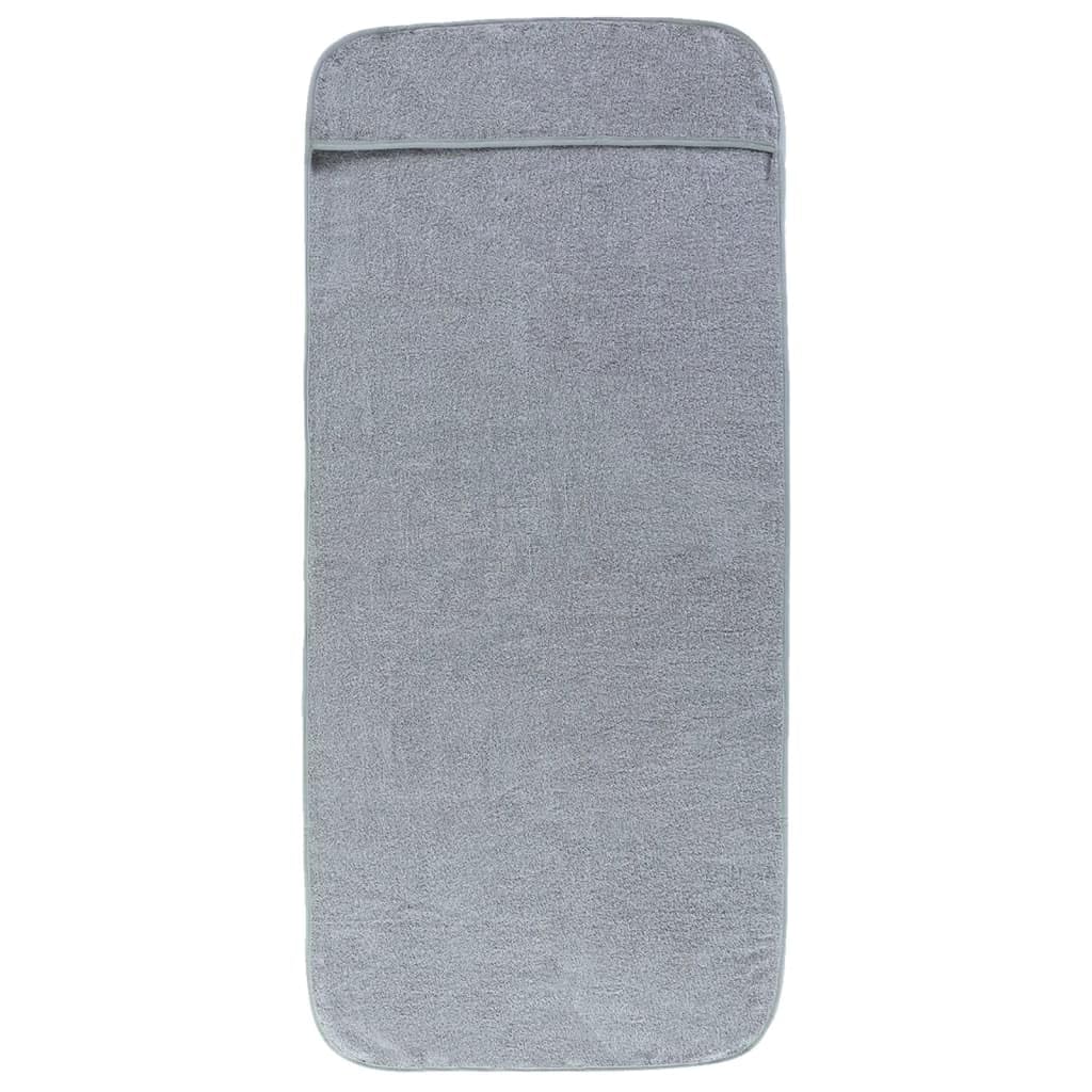 vidaXL Grey Beach Towels - Soft and Quick-Drying Fabric, Non-slip Cover for Secure Attachment, Compact and Lightweight for Travelling, Suitable for Pool, Beach and Holidays (2 pcs, 60x135 cm)