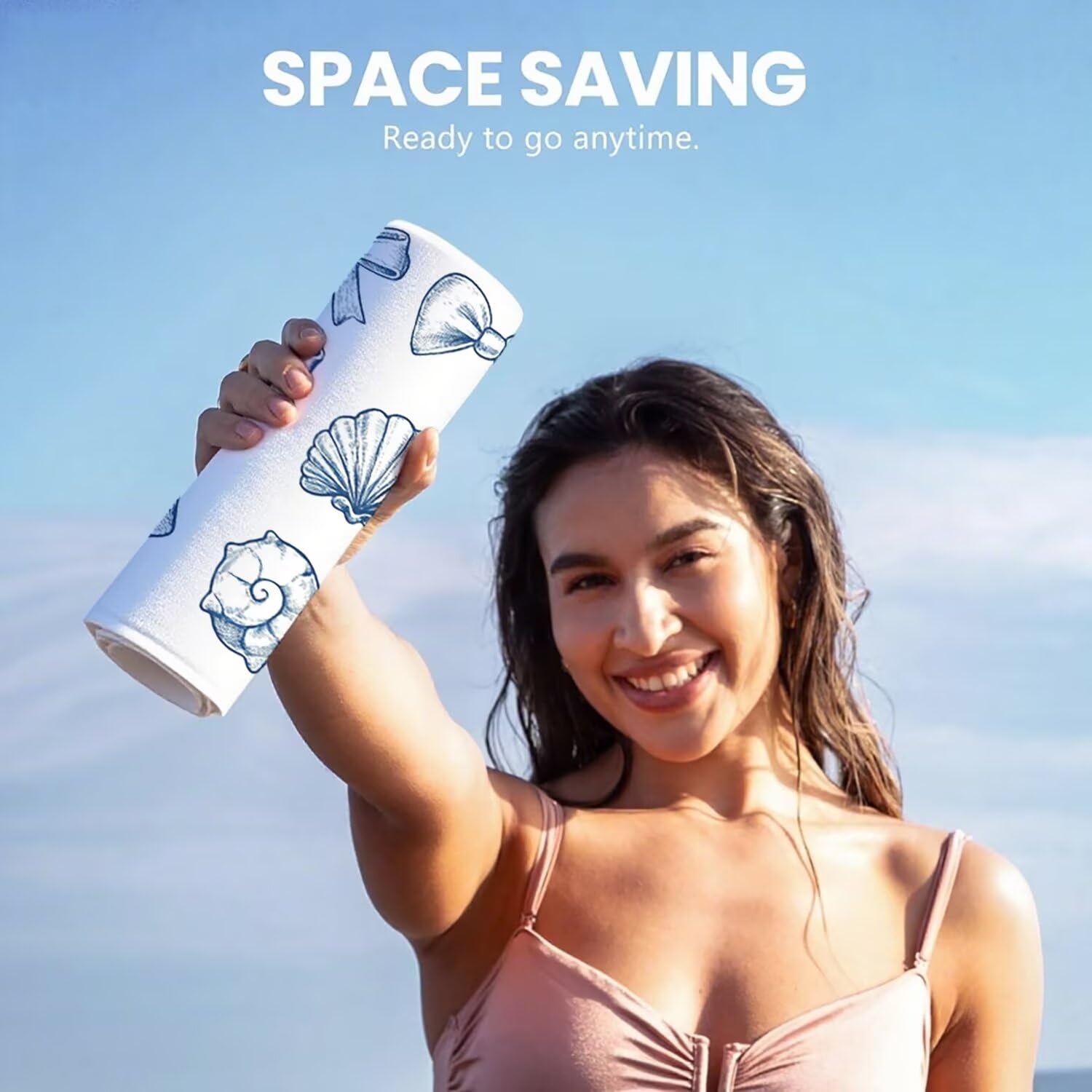 Toalla Playa Grande 150x200 Toalla Playa Microfibra, Ligera Secado Rápido, Sin Arena Portátil Toallas para Viajes, Hombre, Mujer Toallas, para Natación, Camping, Gimnasio (Azul Arco) p-274