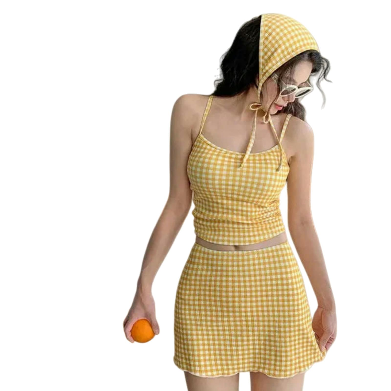 Bikini jaune à couverture assortie et ajustement parfait pour maillots vacances à la plage