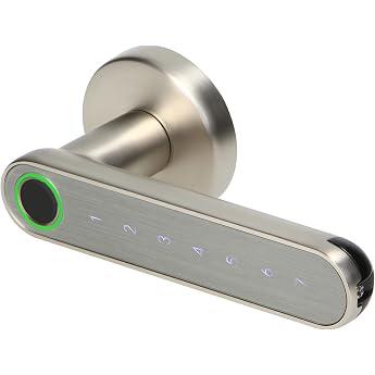 Miratic Electronic Door Lock with Touch Keyboard and Smart Function - Fingerprint Reader, Bluetooth 4.0 (Nickel)