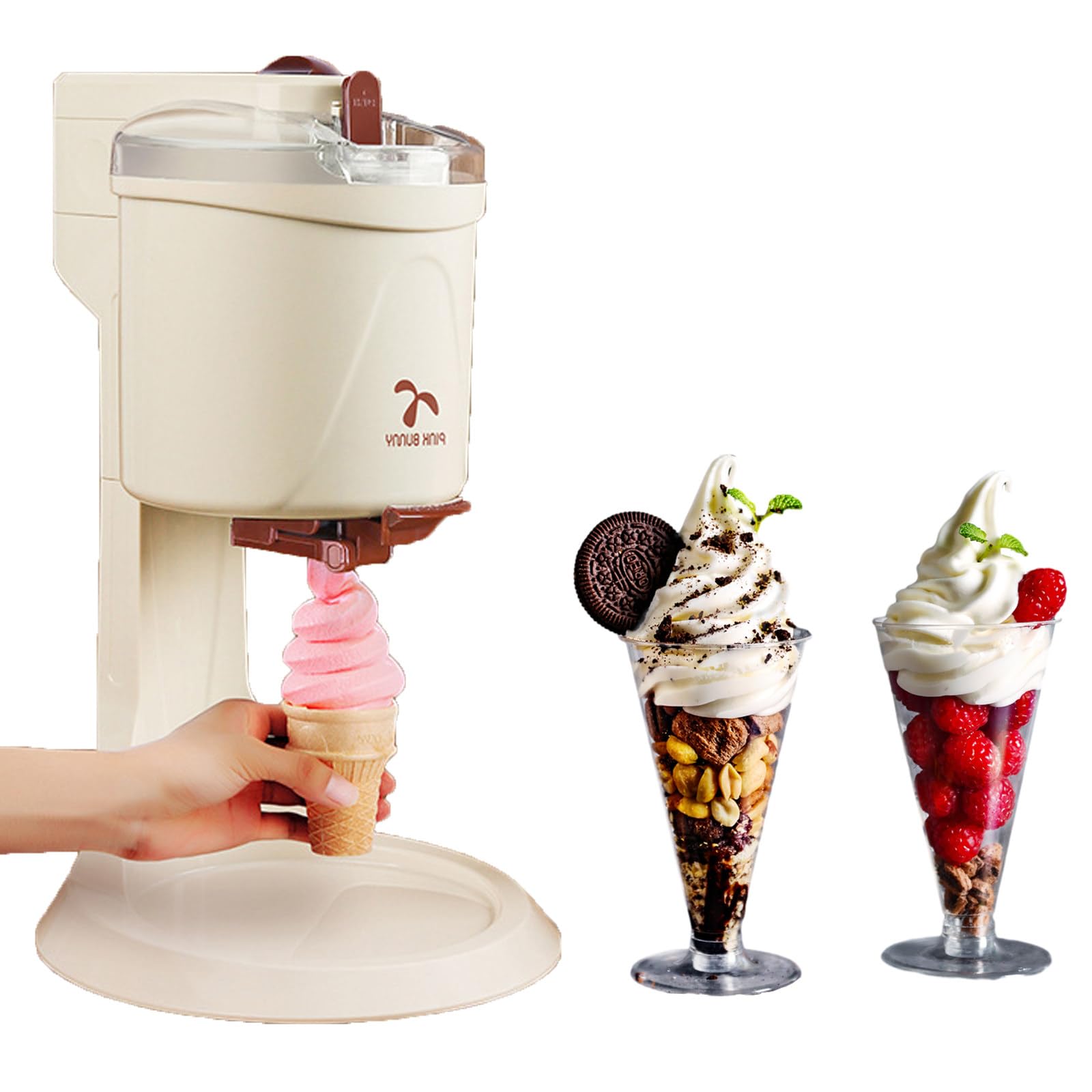 Máquina De Helado Comercial De 1000 Ml para El Hogar, Máquina De Helado Pequeña De 20 W, Mini Máquina para Hacer Helados, Haga Helado De Calidad Profesional En Casa.
