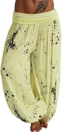 Onsoyours Mujer Pantalones Hippies Tailandeses Estampado Verano Cintura  Alta Elastica para Baggy Yoga Casual Bombacho clásico Design Boyfriend  Harem Pantalón : Amazon.es: Moda