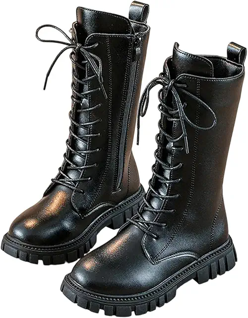 Bottines pour fille noires Punk gothiques semelles épaisses imperméables confortables automne/hiver