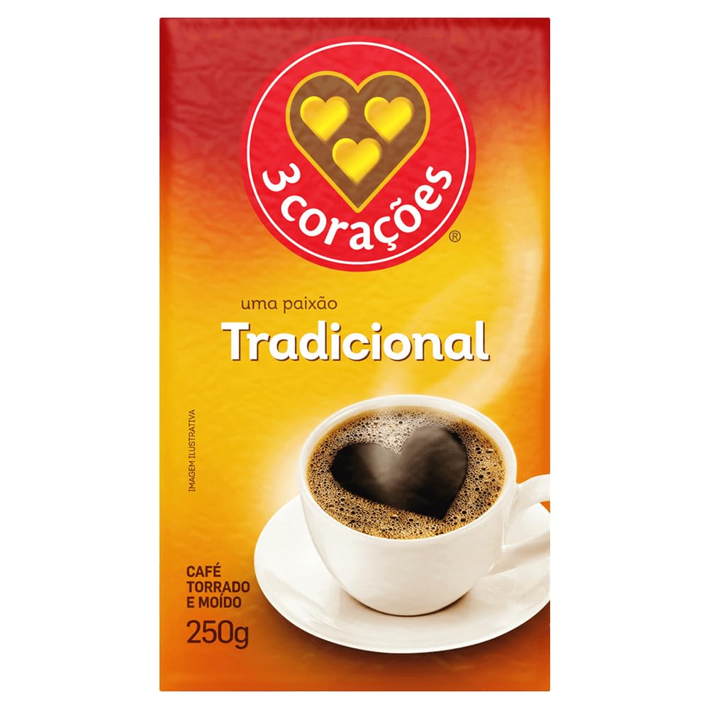 3 Corações Café Torrado E Moído Tradicional À Vácuo 250G