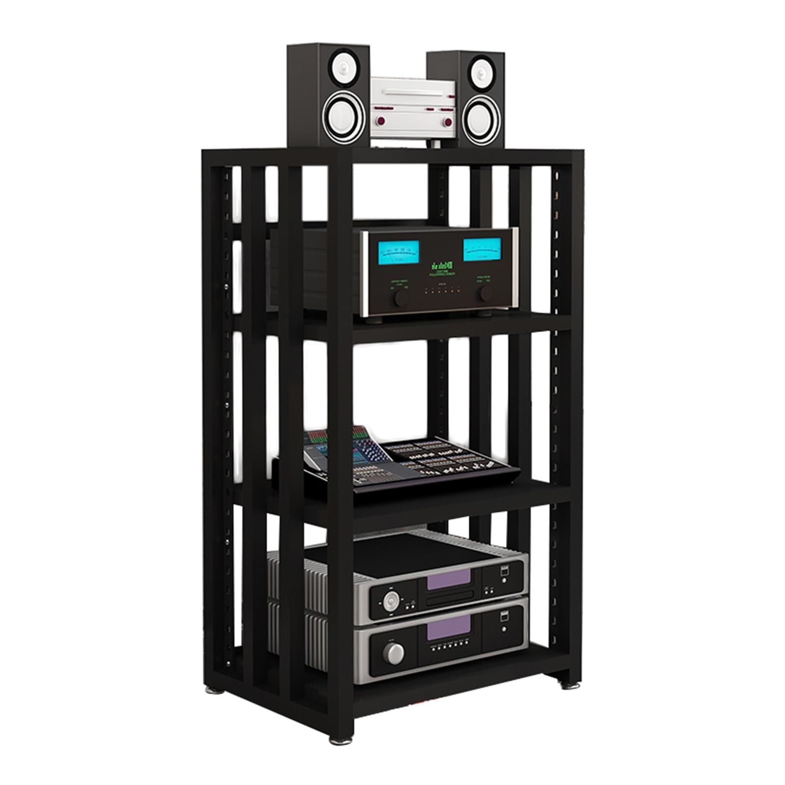 Stojak Na Sprzęt Multimedialny, 4-Poziomowy Stojak Na Sprzęt Audiowizualny, Stojak Na Sprzęt Audiowizualny, Stojak Na Sprzęt Stereo Do Domu/Biura/Kina, 55 X 50 X 96 Cm, Kolor 1,55 X 50 X 96 Cm