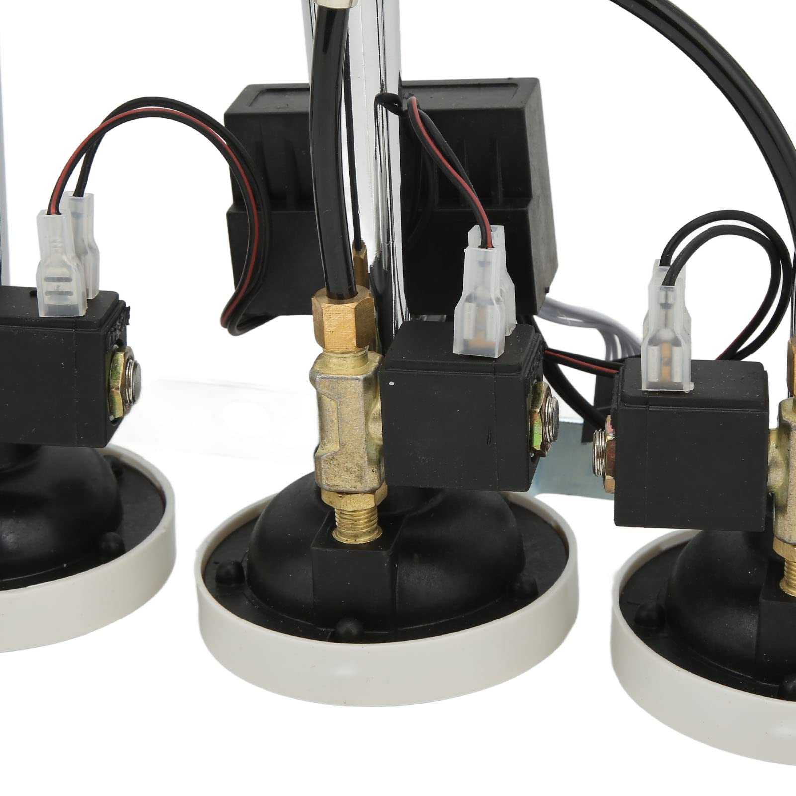 Tromba Ad Aria Compressa a 3 Trombe in Lega di Alluminio Aramox, 6 Melodie Cromate 305/342/385x79mm DC12V/24V, Adatta per Auto Club, Camion, Yacht