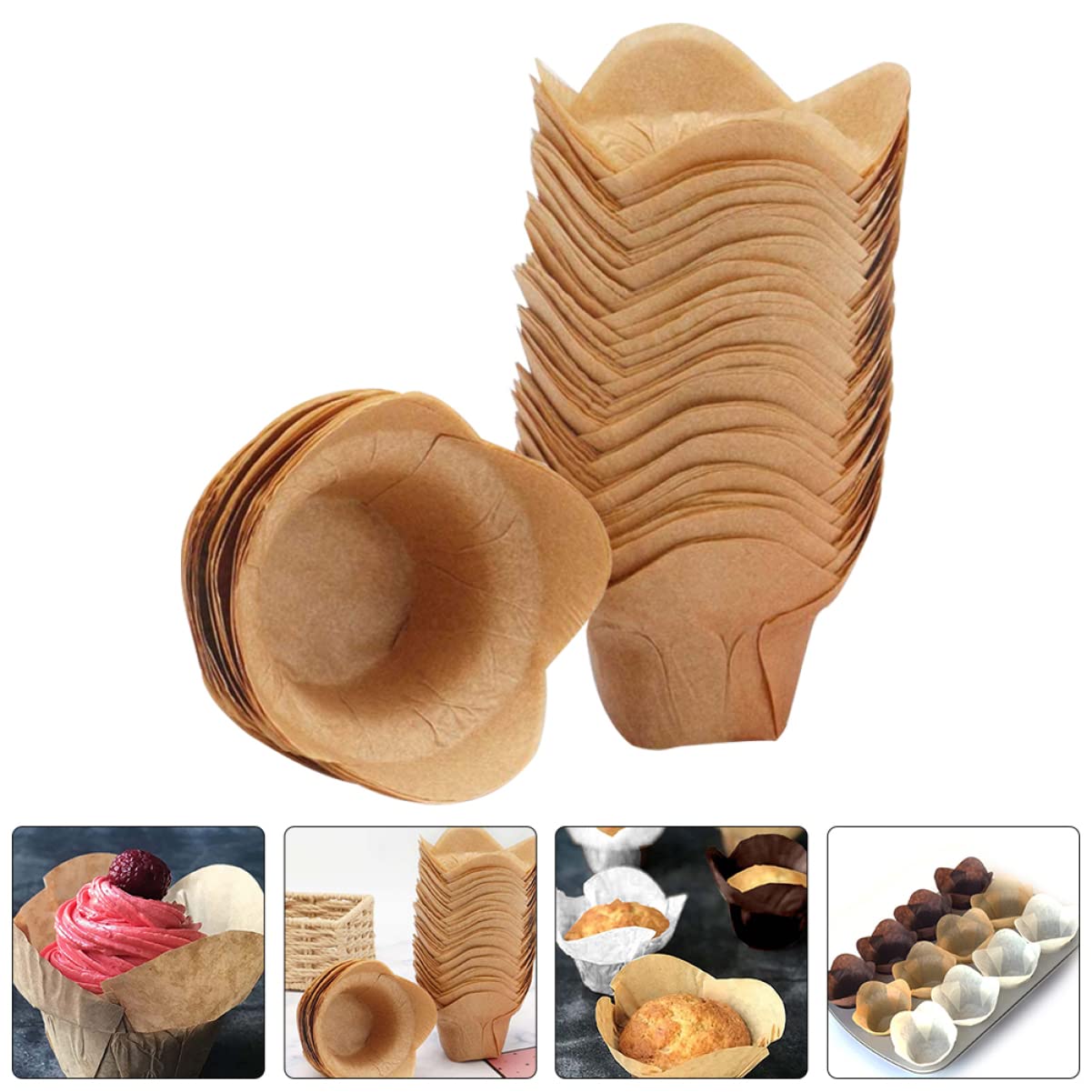 3 Sets Elegante Cupcake-förmchen Backförmchen Pergamentpapier Antihaft-muffinförmchen 100 Stück * 3