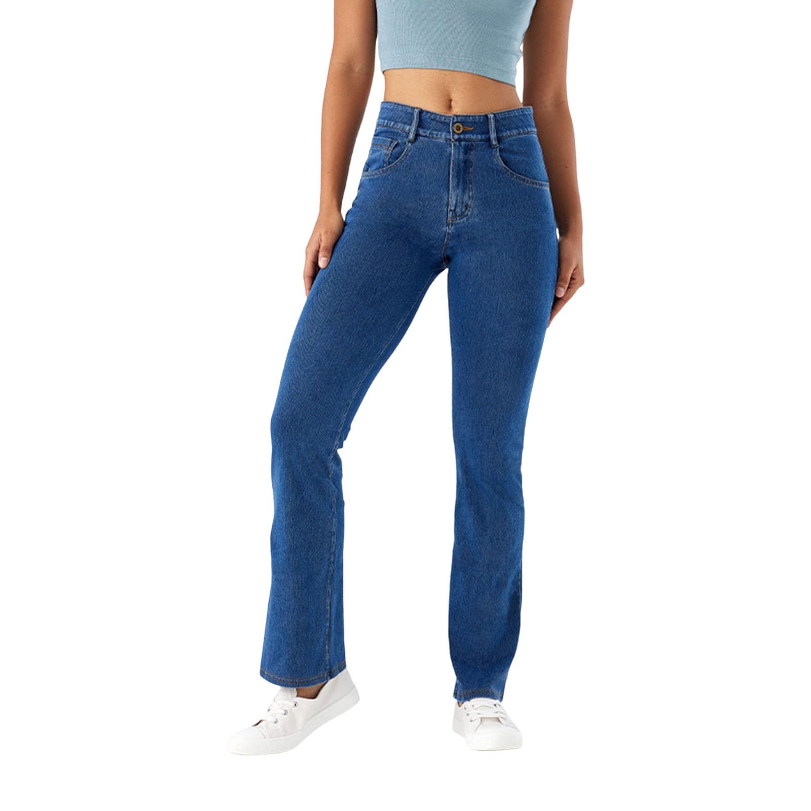 Pantalon en jean stretch pour femme - Pantalon de yoga doux et confortable - Coupe bootcut - Taille haute - Contrôle du ventre - Coupe ajustée - Jeggings baggy