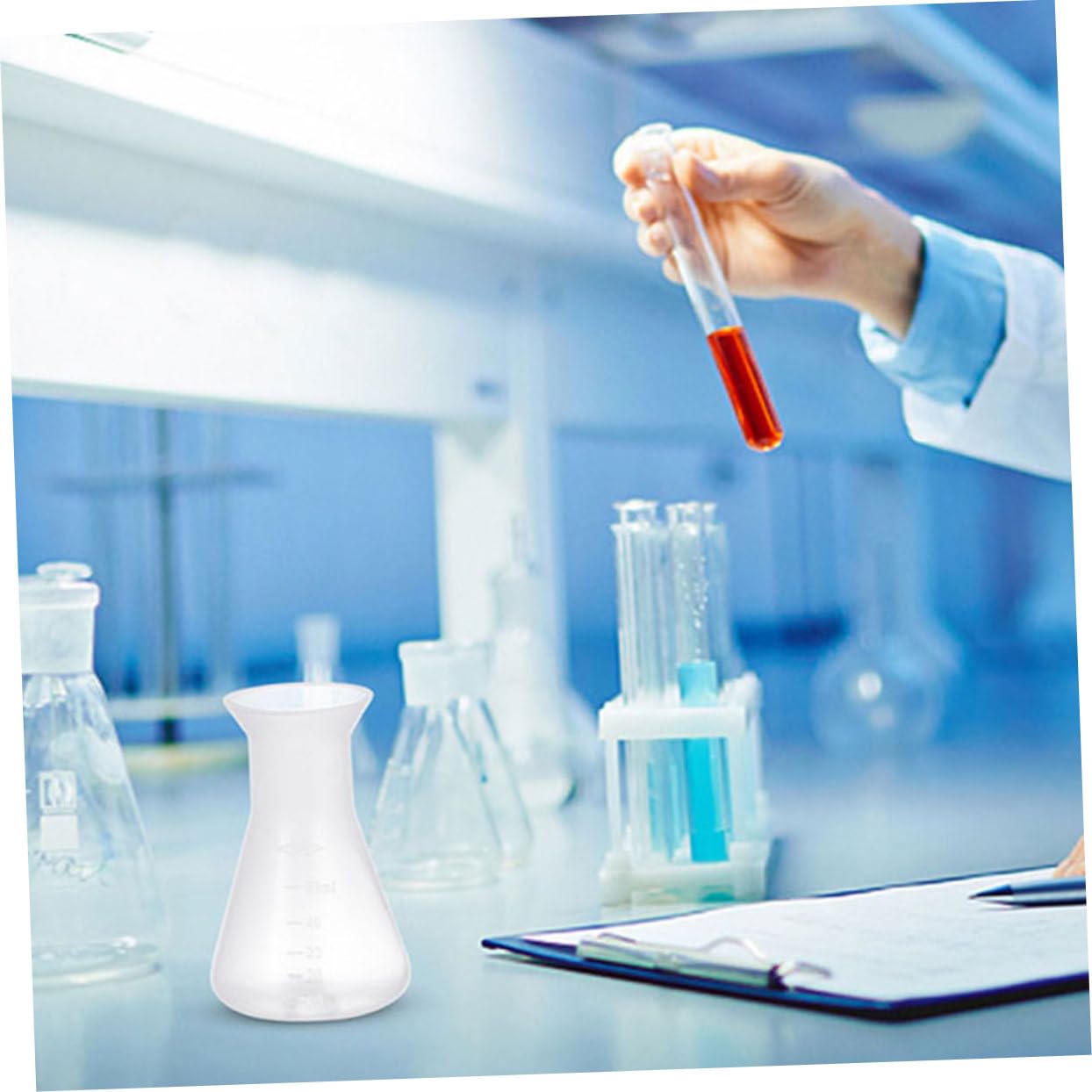 ULTECHNOVO 32piezas Frascos Erlenmeyer Para Laboratorio Frascos Cónicos Graduados De Diseño De Cuello Estrecho Para Experimentos Científicos y Mediciones Precisas