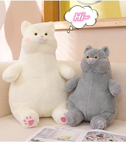 Miniatura 4 de Bonita almohada de peluche Kawaii con diseño de gato gordo, juguete de peluche suave para niños, cumpleaños, Navidad, día de San Valentín (gris,