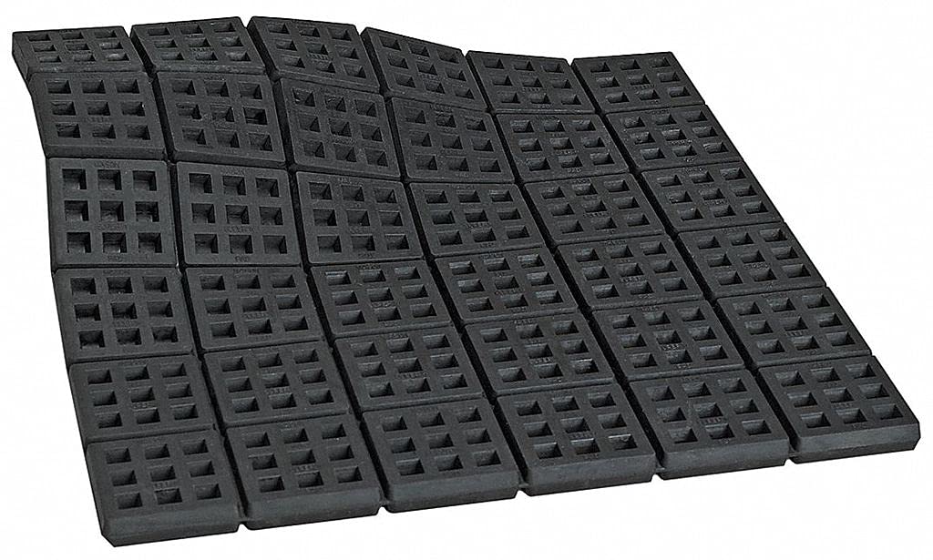 Mason Vibration Isolation Pad, Neoprene, 600 per 3x3 Max. Steady Load, 18 in Length, 18 in Width - 20UZ20