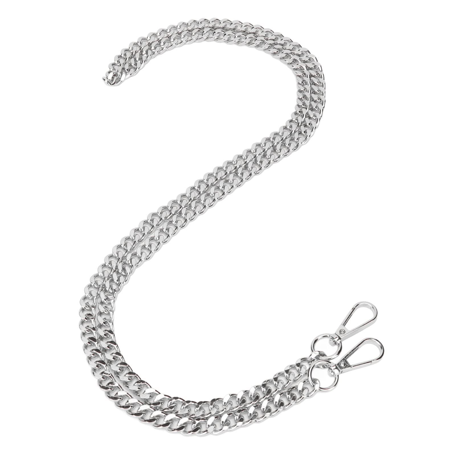 BestAlice 5 Catenelle in Metallo per Cordoli da 1,1 M Ciascuna, Fai da Te, con Testa Dritta, con Fibbia, Catena a Maglie, per Creazione di Gioielli, Attraente Decorazione Fai da Te per(Argento)