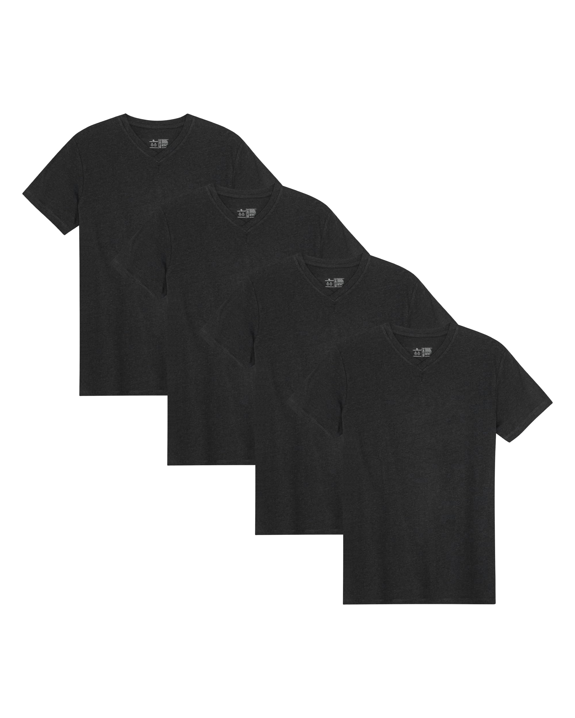 DANISH ENDURANCE Kurzarm Herren T Shirt aus Modal & Bio-Baumwolle, V-Ausschnitt, 1er, 2er oder 4er Pack Mehrfarbig (2X Weiß, 2X Dunkles Marineblau) M