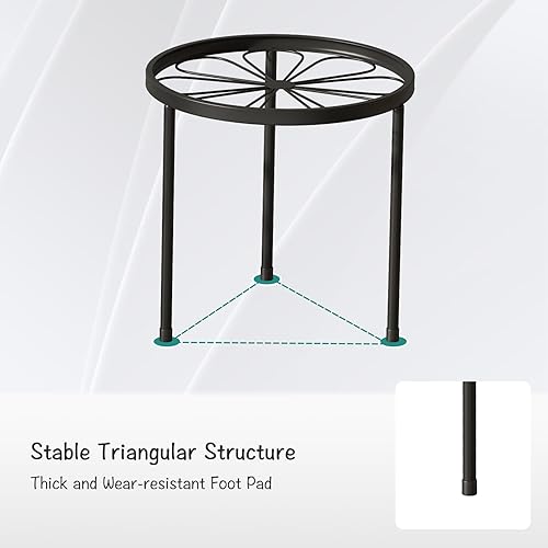 Miniatura 2 de Soportes negros para plantas de interior, paquete de 5 soportes de metal para plantas, estante resistente para múltiples plantas, estantes de