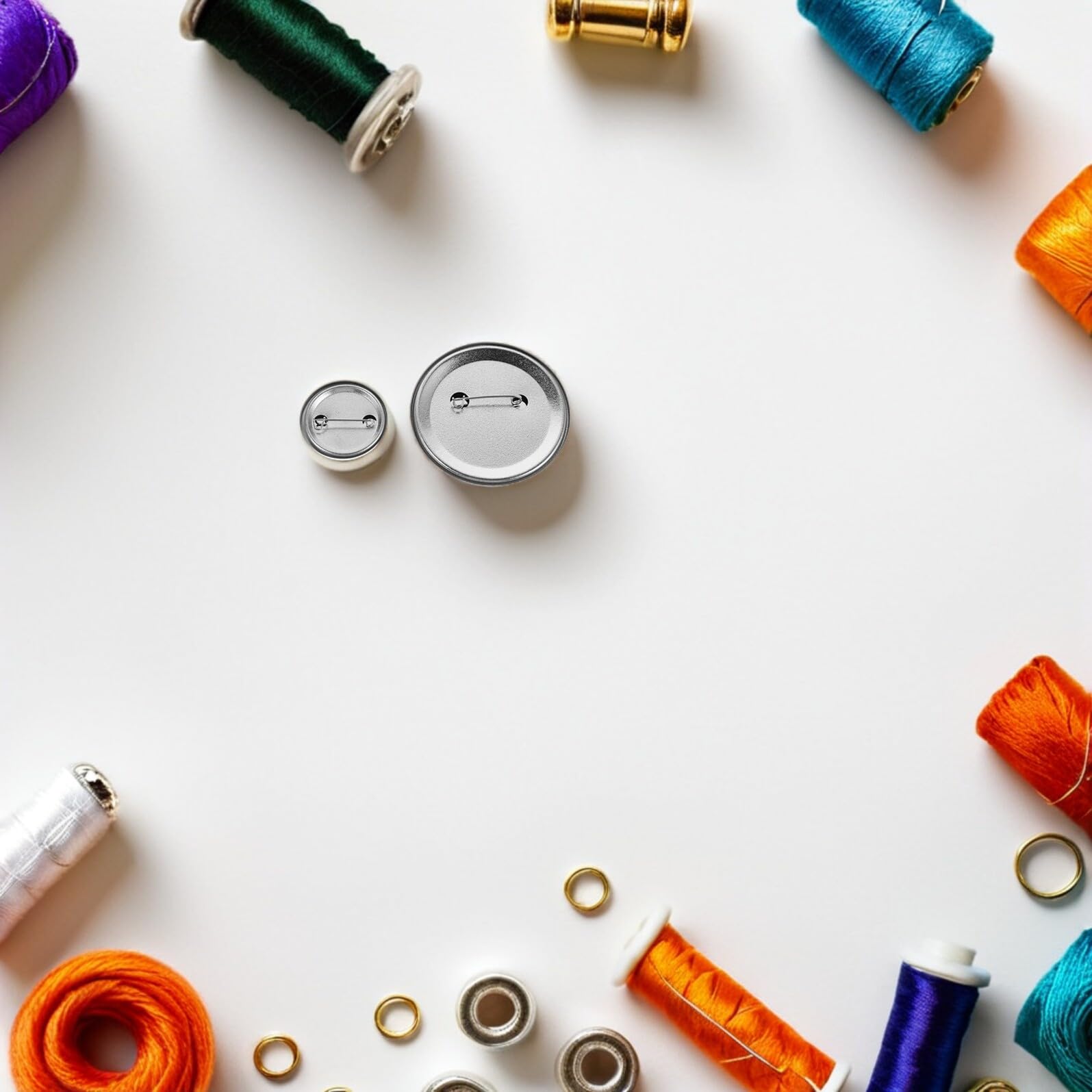 Zerodeko 200 Satz Metall Ansteckknopf Rohlinge 58mm 32mm Rund aus Eisen mit Sicherheitsnadel für Selbstgemacht Basteln Schulwettbewerbe und Firmenbranding