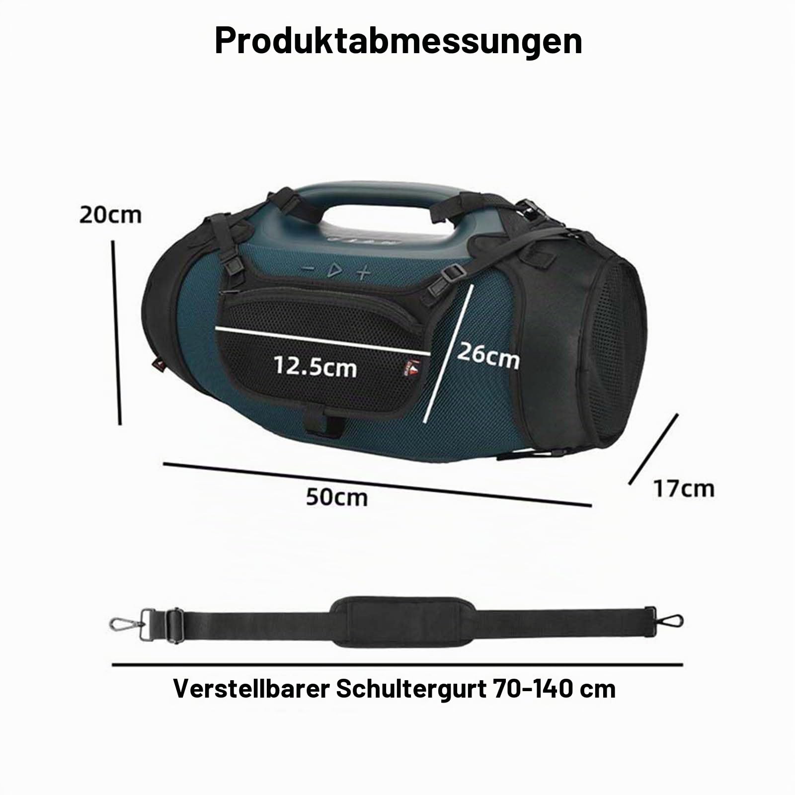 Tragbare Schutzhülle kompatibel mit JBL Boombox 4, Netz-Nylon-Abdeckung, Schultergurt, Schlinge mit Front-Pounch, Outdoor-Lautsprecher-Zubehör