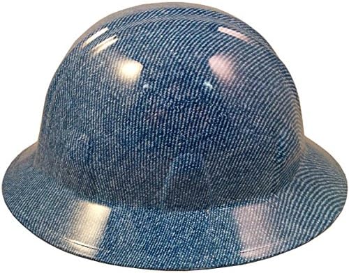 Texas America Safety Company Blue Denim Full Brim Style Hydro Dipped Hard Hat