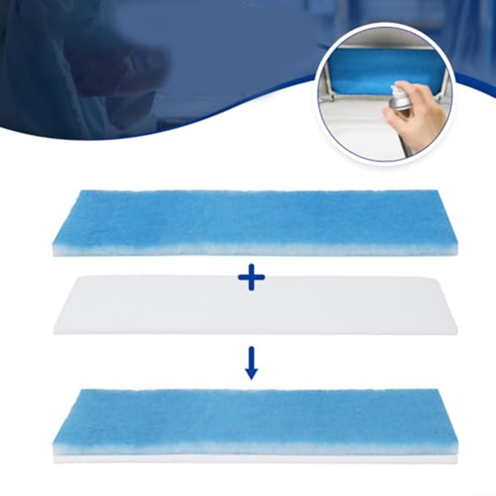 Sprühkabinenfilter, austauschbarer, rostfreier Luftfilter, Ersatz, waschbar, Luftreiniger, Airbrush-Filter-Pad, passend für Sprühkabine, 40 x 18,5 x 1,5 cm (2 Stück)