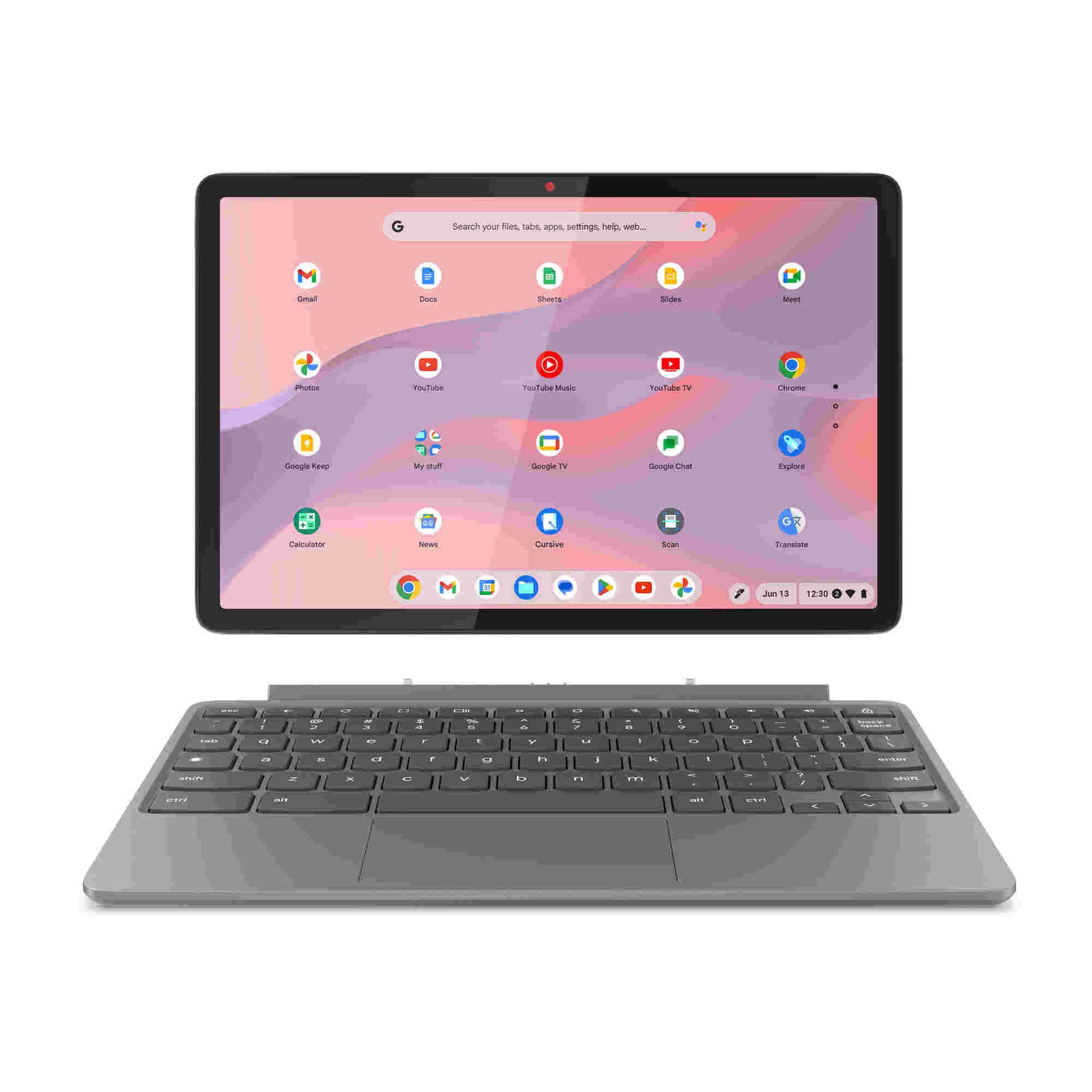 Lenovo Duet Chromebook 11” FHD+ (1920x1200), MediaTek Kompanio 838, RAM 8GB, Memoria 128GB, Schermo Touch, Digital USI Pen 2, Chrome OS, Folio Stand e Tastiera, Compatibile con Microsoft 365