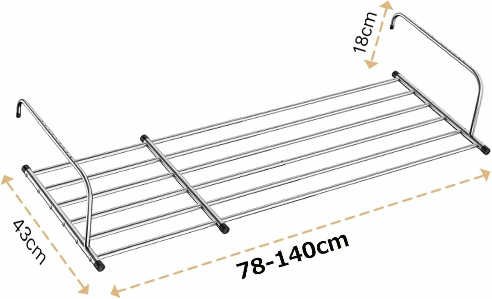 Stendibiancheria per termosifone, stendibiancheria retrattile per balcone e finestra, stendibiancheria con bracci regolabili, per appendere vestiti, asciugamani, biancheria intima, scarpe e calzini (7